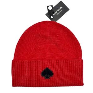 Kate Spade Flocked Spade Beanie Hat